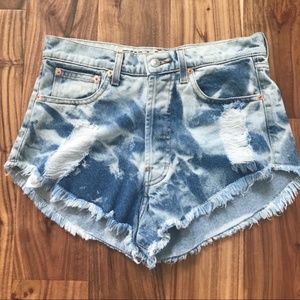 Distressed Bleached Short Shorts nwot